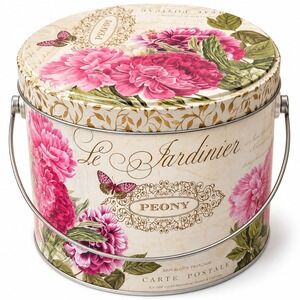 Tri-Coastal Design Paula Scaletta Peony Floral Tin Le Jardin Storage Box 2017 6: